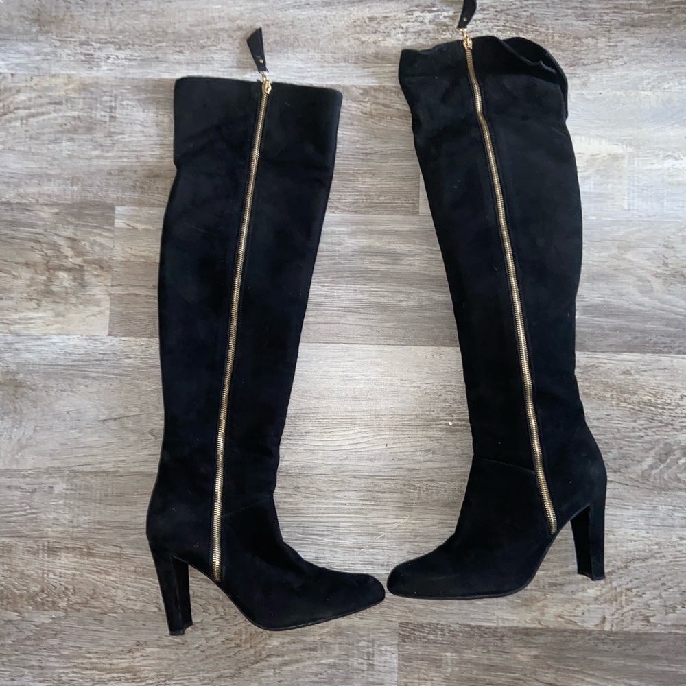 Stuart Weitzman Women’s Tall Black Suede Boots size 8.5 - Picture 3 of 11